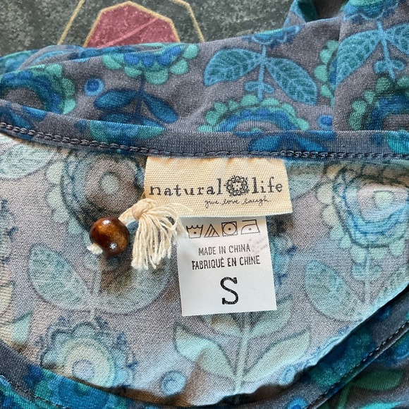 Natural Life Blue Brown Floral Tank Dress Sleeveless Sundress Size S - Picture 6 of 7